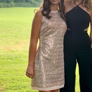 Vince comuto pink sparkle dress